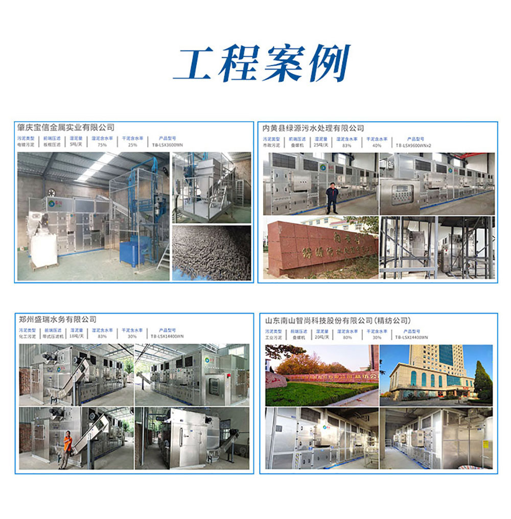 污泥低溫干化機工程案例，工程案例