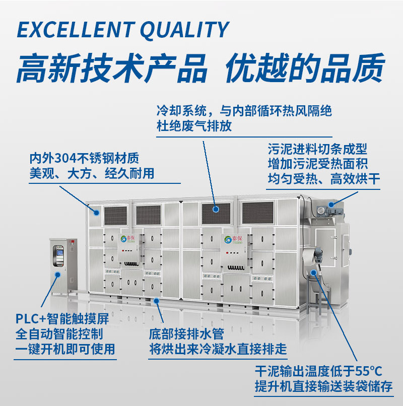 污泥低溫干化機 技術(shù)優(yōu)勢 卓越品質(zhì)